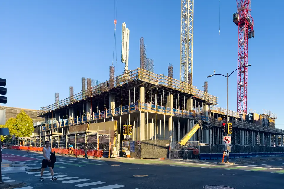 Construction Progresses on 23-Story Student Housing Tower at 2200 Bancroft Way in Berkeley